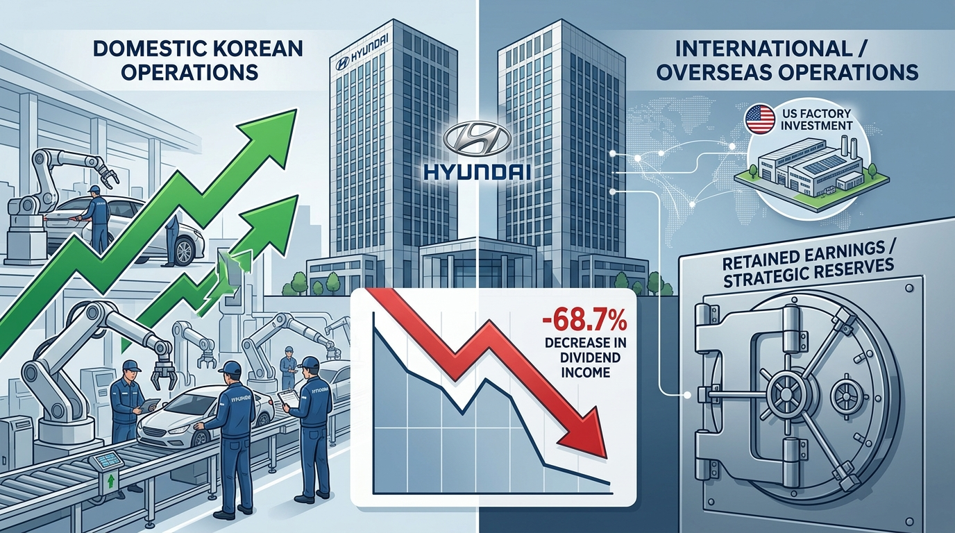 해외 자금 동결로 배당 이익 67% 급감한 현대자동차