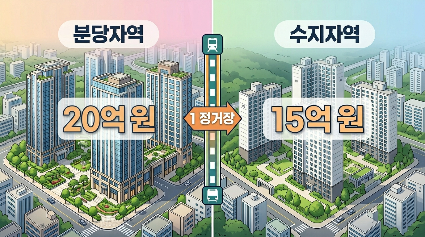 불과 한 역 차이로 부동산 가격 10억원 격차 발생... 분양 시세 2배 벌어진 배경은?