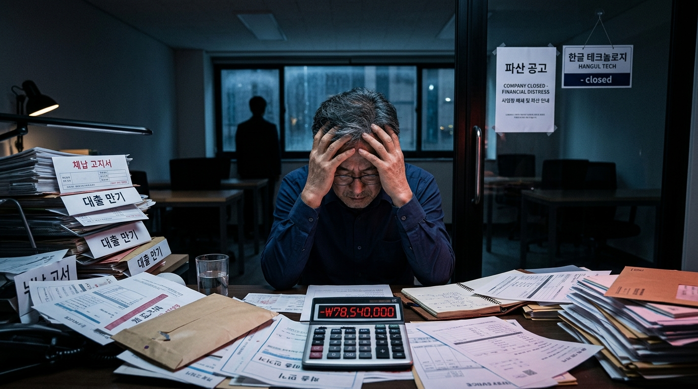 중소기업 이자 부담 가중 버티기 한계 도달 대출 이자조차 상환 불가 파산 신청 급증 현상 자영업자 부도 위기 심화 채무 규모 계속 확대