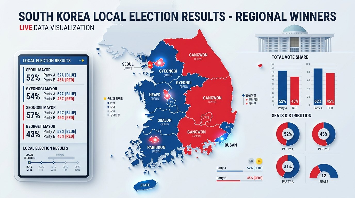 광역단체장 출구조사 '민주 11·국힘 1'…경합 4곳 - 딜사이트
